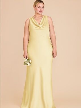 Birdy Grey Bonnie Dress in Matte Satin Lemon Sorbet 1X